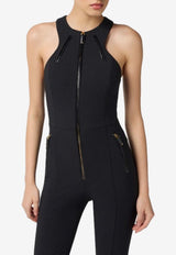 Elisabetta Franchi Zip-Up Crewneck Jumpsuit Black TU05556E2_110