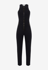 Elisabetta Franchi Zip-Up Crewneck Jumpsuit Black TU05556E2_110