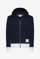 Thom Browne Loopback 4-bar Stripes Zip-Up Hoodie Navy MJT517A03037_415