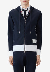 Thom Browne Loopback 4-bar Stripes Zip-Up Hoodie Navy MJT517A03037_415
