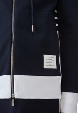 Thom Browne Loopback 4-bar Stripes Zip-Up Hoodie Navy MJT517A03037_415