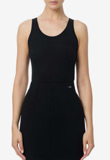 Elisabetta Franchi Ribbed Tank Top Black TK58S56E2_110