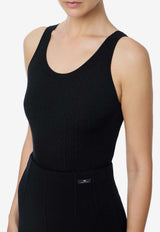Elisabetta Franchi Ribbed Tank Top Black TK58S56E2_110
