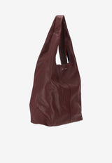 AMI PARIS Etienne Supple Leather Hobo Bag Burgundy ULL715AL0137_692