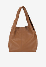AMI PARIS Etienne Supple Leather Hobo Bag Brown ULL715AL0137_736