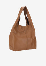AMI PARIS Etienne Supple Leather Hobo Bag Brown ULL715AL0137_736