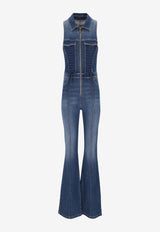 Elisabetta Franchi Zip-Up Washed Jumpsuit Blue  TJ43D61E2_139