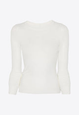 Rick Owens Long-Sleeved Ribbed T-shirt White RP01F6209RC_11