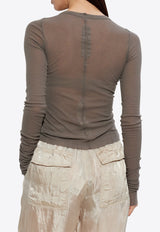 Rick Owens Long-Sleeved Ribbed T-shirt Gray RP01F6209RC_34