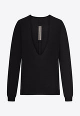 Rick Owens V-neck Knit Sweater Black RP01F6668M_09