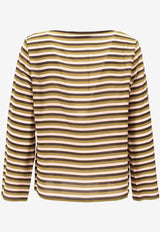 Miu Miu Long-Sleeved Stripe T-shirt Multicolor MT2144SOOO1731_F04DA