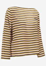 Miu Miu Long-Sleeved Stripe T-shirt Multicolor MT2144SOOO1731_F04DA