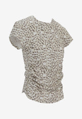 Isabel Marant Maelie Bead Print Blouse Ecru TS0275FAC3N03I_23EC