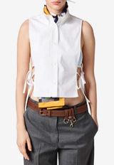 Miu Miu Buttoned Tied Top White MK2024SOOO19SE_F0009