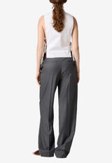 Miu Miu Buttoned Tied Top White MK2024SOOO19SE_F0009