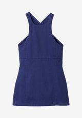Miu Miu Backless Logo Mini Dress Blue MF6345SOOO19JY_F0021