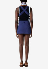 Miu Miu Backless Logo Mini Dress Blue MF6345SOOO19JY_F0021