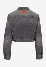 Marine Serre Moon-Laser Denim Cropped Jacket Gray WJA041BCDEN0006_GR90