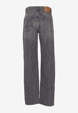 Marine Serre Moon Laser Straight-Leg Jeans Gray WPA128BCDEN0006_GR90