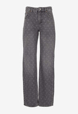 Marine Serre Moon Laser Straight-Leg Jeans Gray WPA128BCDEN0006_GR90