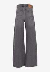 Marine Serre Moon Laser Straight-Leg Jeans Gray WPA159ACDEN0006_GR90