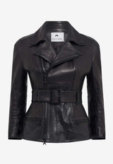 Marine Serre Moon Leather Jacket Black WJA071ACLEA0071_BK99