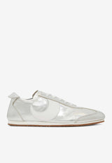 Marine Serre Moon Patch Metallic Leather Sneakers Silver WSN001ARLEA0058_MT10