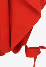 Ruffled Paneled Pants with Cut-Outs