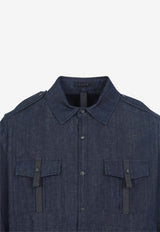Denim Overshirt with Shoulder-Epaulettes