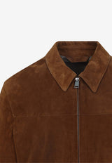 Zip-Up Suede Jacket