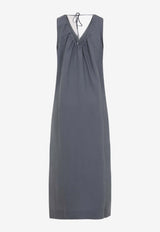 V-neck Linen Maxi Dress