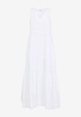 V-neck Linen Maxi Dress