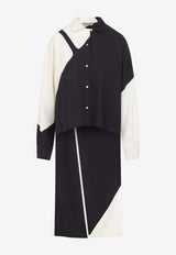 Geometric Print Long-Back Shirt