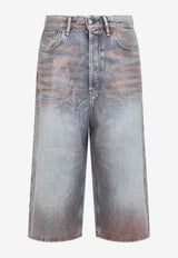 Overwashed Denim Bermuda Shorts