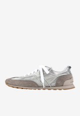 Leather Low-Top Sneakers with Monili