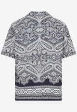 Maitan Paisley Print Linen Shirt