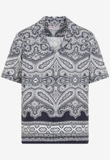 Maitan Paisley Print Linen Shirt