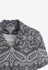 Maitan Paisley Print Linen Shirt