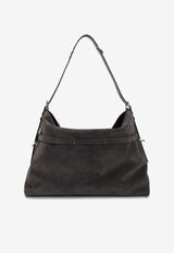 Large Voyou Suede Shoulder Bag