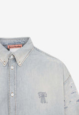Distressed Overwashed Denim Shirt