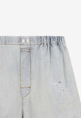 Distressed Overwashed Denim Shorts