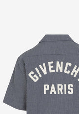 Logo Embroidered Grid Check Shirt