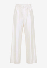 Silk-Blend Wide-Leg Pants