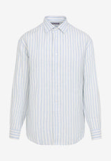 Striped Long-Sleeved Linen Shirt
