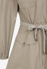 Poplin Dress with Fixed-Tie Belt