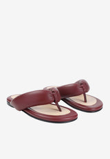 Padded-Straps Leather Sandals