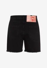 Frayed-Hem Denim Shorts