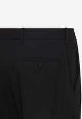 Straight-Leg Wool and Silk Tailored Pants