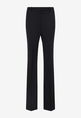 Straight-Leg Wool and Silk Tailored Pants