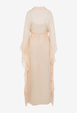 V-neck Chiffon Maxi Dress